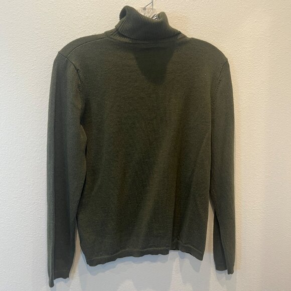 Pendleton 100% Merino Wool Sweater Career Women's Green Turtleneck Size Medium - Picture 3 of 9